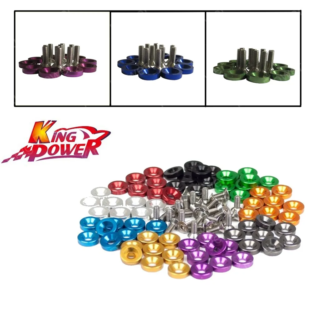 

KP- 10 PCS 6MM Fender Washers With Bolts For Honda Civic Integra RSX EK- RED,BLACK,BLUE,PURPLE,SILVER,GREY,GREEN,ORANGE,GOLD