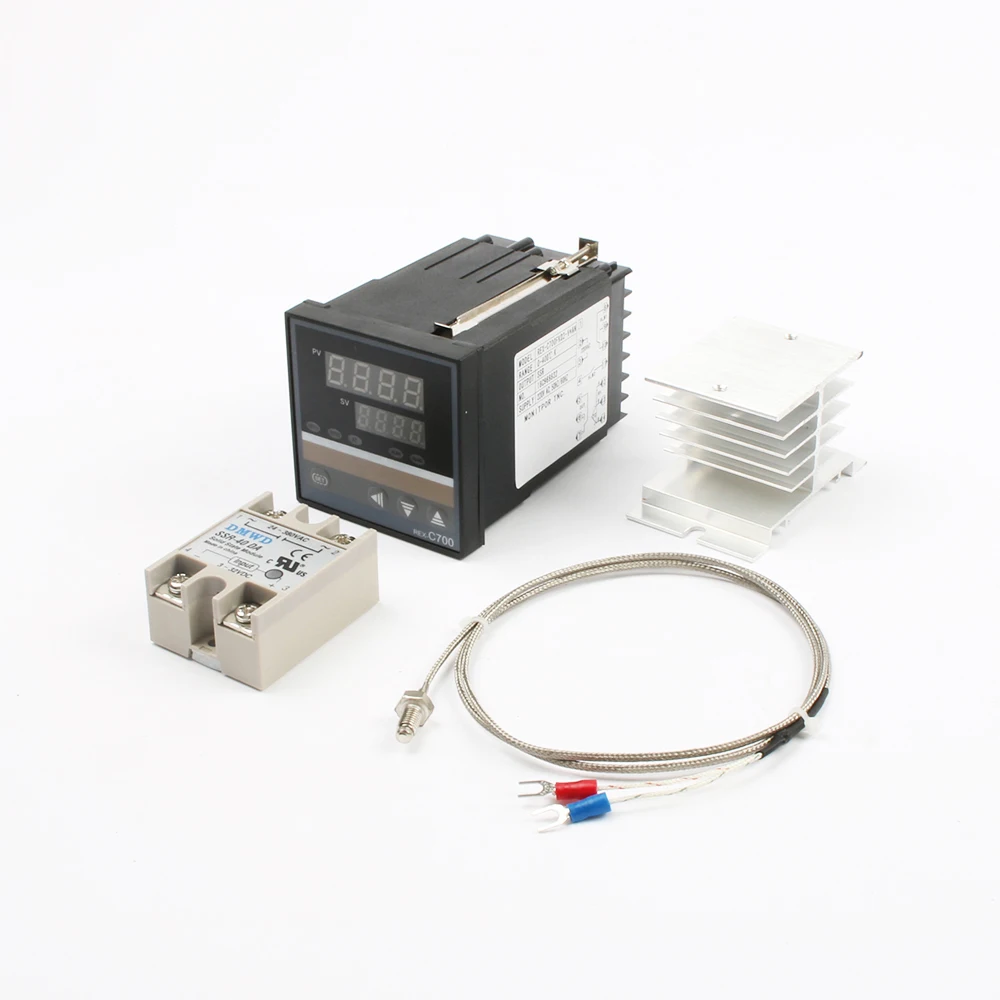 Цифровой PID AC REX C700 FK02 V * контроллер температуры 0 400C выход SSR M6 термопара SSR40DA