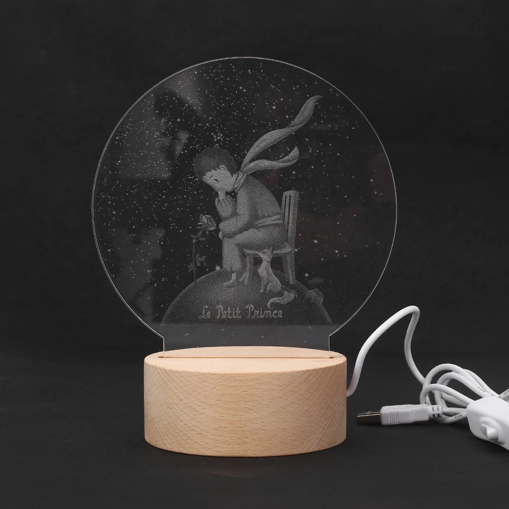 

Exquisite Little Prince Modeling Lamp Warm White Bedroom 110V Night Light New Year Party Decoration Drop Shipping