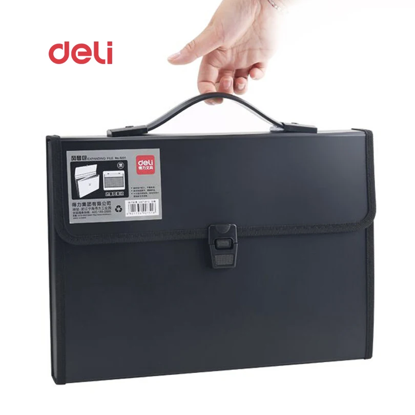 Папка портмоне Deli A4 водостойкая прямоугольная для документов офиса дома и