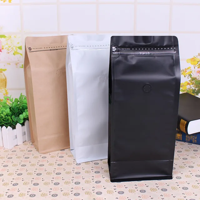 10pcs 2 pound kraft paper ziplock bag coffee beans packaging bag eight