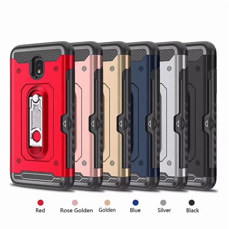 LUPHIE Armor PC + TPU чехол для Samsung J7 J3 2018 слот карты металлическая подставка 360