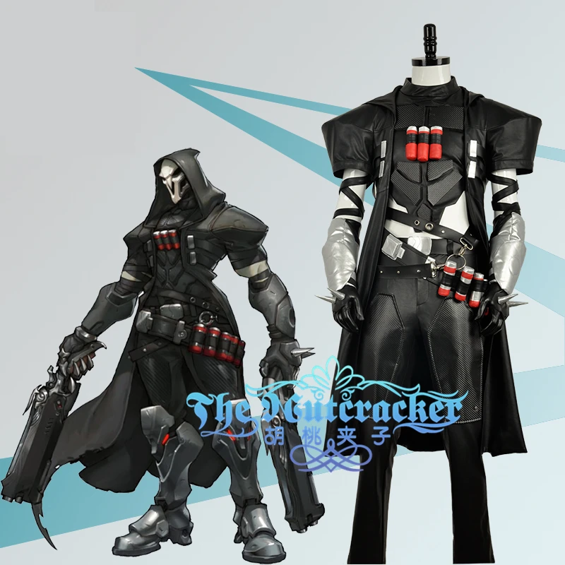 

OW Over Reaper Battleframe Black Uniform Cosplay Costume Two Versions Men Outfit Clothing Adult(Version A & Version B)