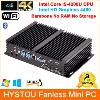 Preise Fanless Mini ITX PC Industrielle Computer Intel Core I5-4200U Barebone WIFI HDMI + VGA HD 4K 4 * USB 3,0 Und 3 * USB 2,0 Port HUB