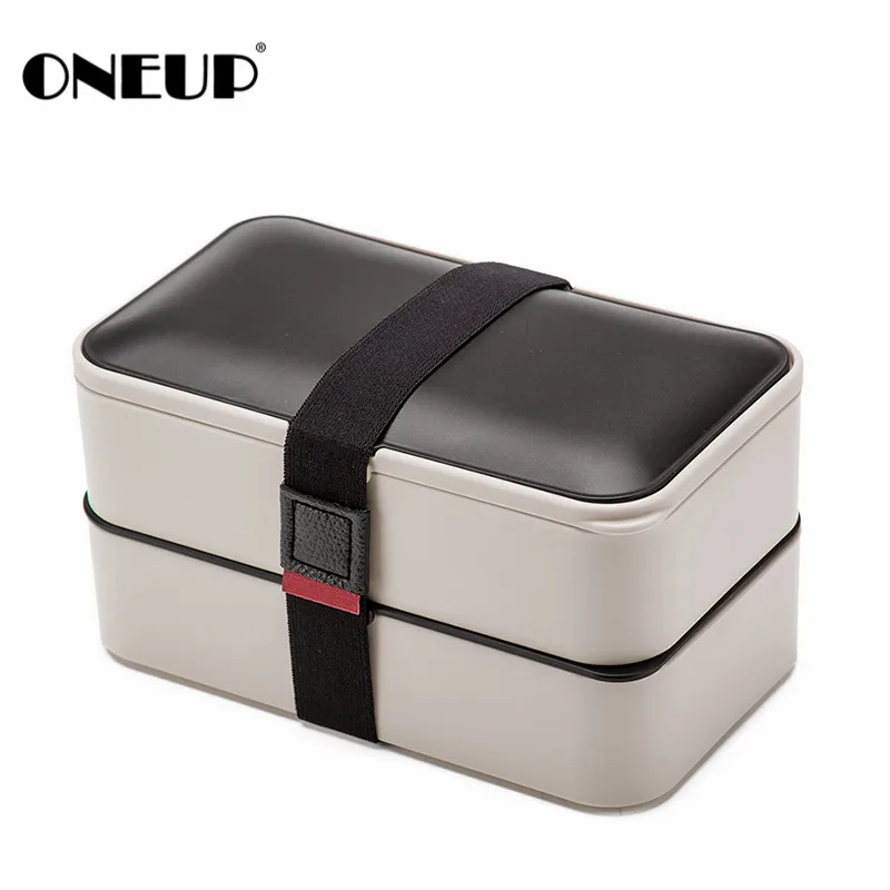 ONEUP Ланч-бокс PP/Silicone 1200 мл bento box с столовыми приборами экологически чистый BPA бесплатно здоровый портативный контейнер для хранения еды