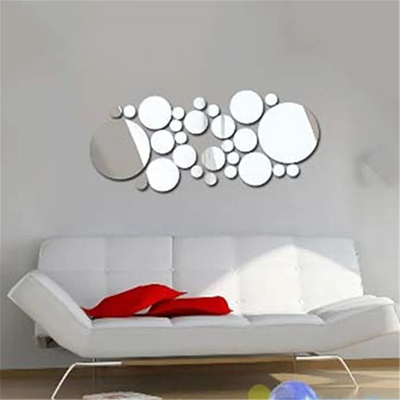 

Removable Round Mirror Style Art Wall Stickers Decal Fashion Home Mural Decoration for Livingroom Bedroom