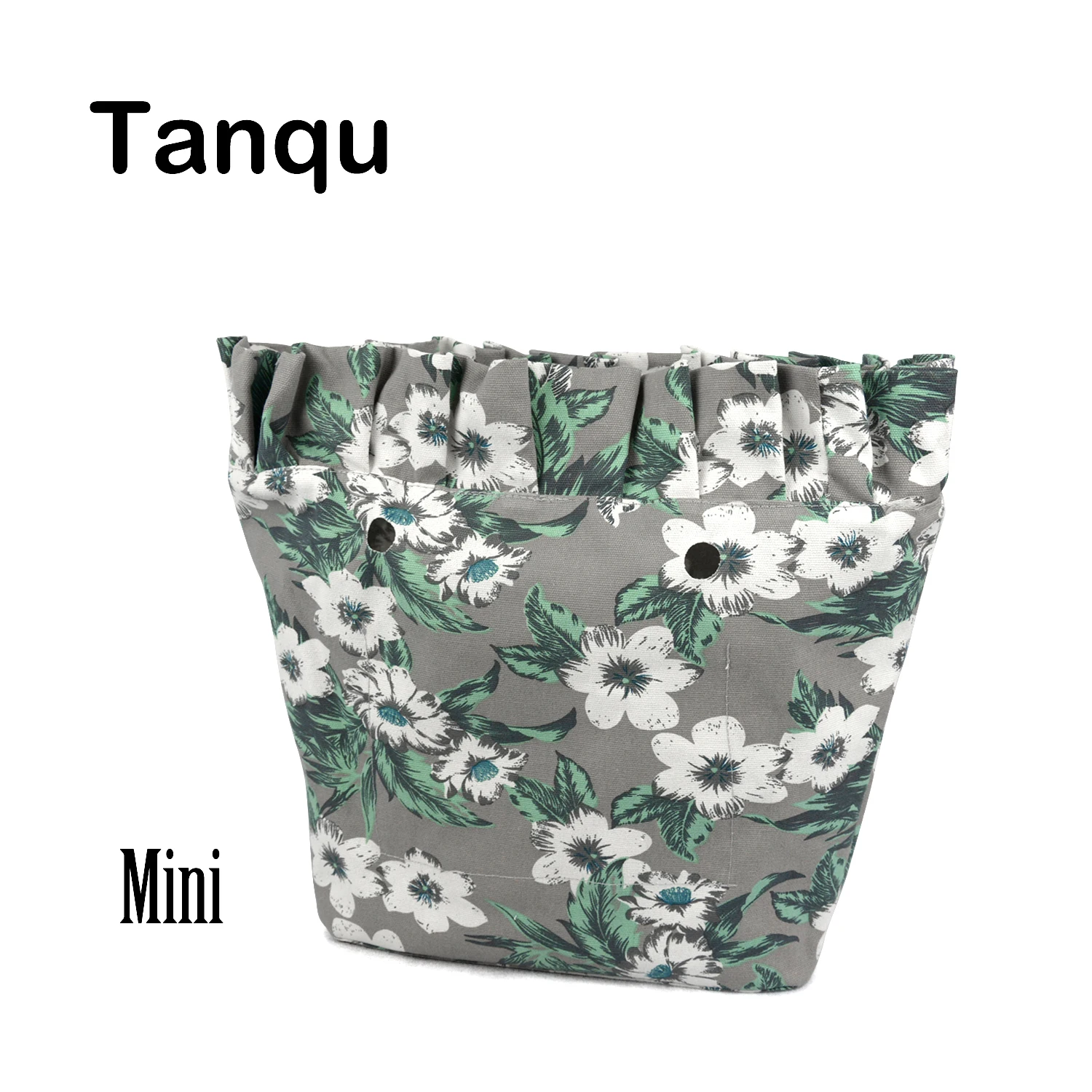 

TANQU New Frill Pleat Ruffle Mini Colorful Zip-up Inner Lining Insert for Small Mini Obag Canvas Inner Pocket for O Bag