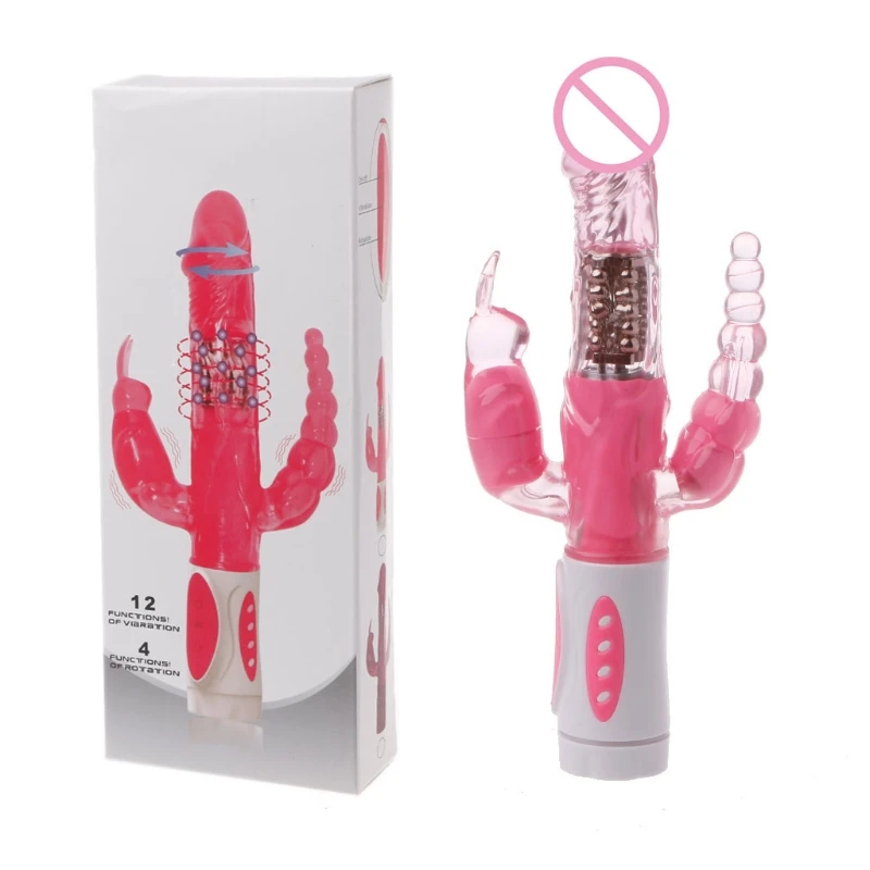 Medical Silicone Rabbit font b Dildo b font Vibrator Multifunction Dual Vibration G Spot Vibrator Sex