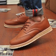 2016 Vintage Navy hombres Enredadera Pisos Oxfords de Cuero Zapatos de Plataforma Zapatos de Invierno Casual para Los Hombres de la Felpa Tamaño 39-47 p1c147