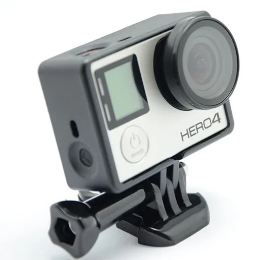 Gopro Housing Kits Protective Frame + Base Mount + Screw + UV Lens