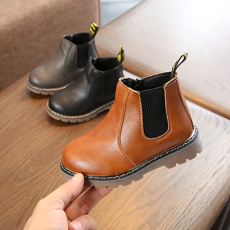 Children Shoes Fashion Kids Boots 2019 Autumn Winter Soft Leather Riding Boots Warm Fur Boys Ankle Boots Baby Girls Casual Shoes