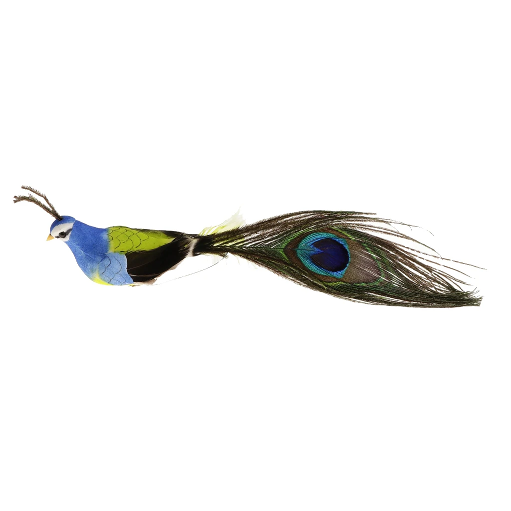 Creative Gifts Artificial Peacock Foam Birds Statue Display Home Artificial Garden Ornaments for decorating cages tree Bonsai