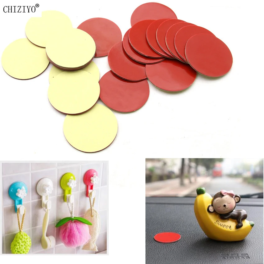 

3*3cm 10 pcs/lot Round Foam Glue Double-Sided Tape Car Sticker For Bathroom Hook Car Perfume Decoration Fixed Installation