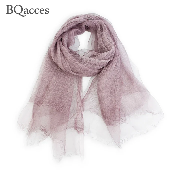 

New fashion women solid color folded double-layer silk scarf lady spring summer thin air scarf shawl wraps lencos de seda