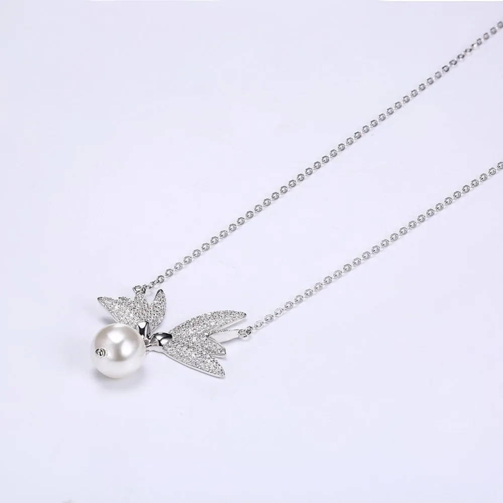 Ожерелье с кристаллами от Swarovski LEKANI модное ожерелье жемчугом и ласточкой 925 пробы