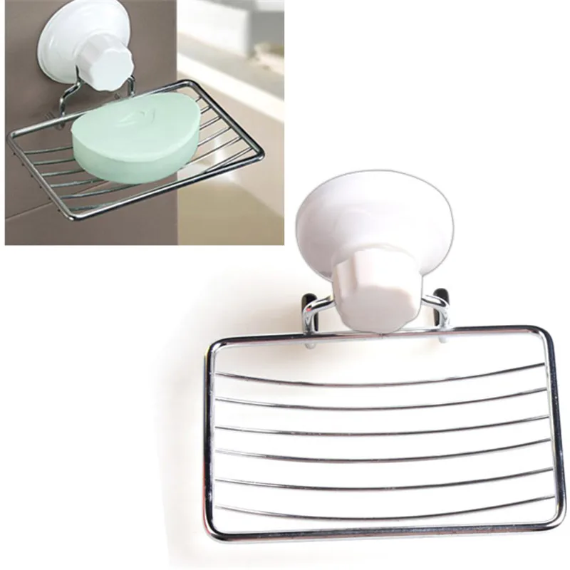 New Strong Suction Bathroom Shower Accessory Soap Dish Holder Cup Tray