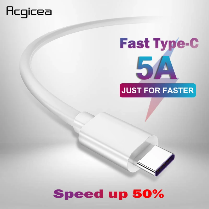

5A USB Type C Cable USB 3.1 Fast Charger Data Type-C Supercharge Cable For Samsung S8 S9 Huawei P10 P20 Pro Mate 10 USB C Cables