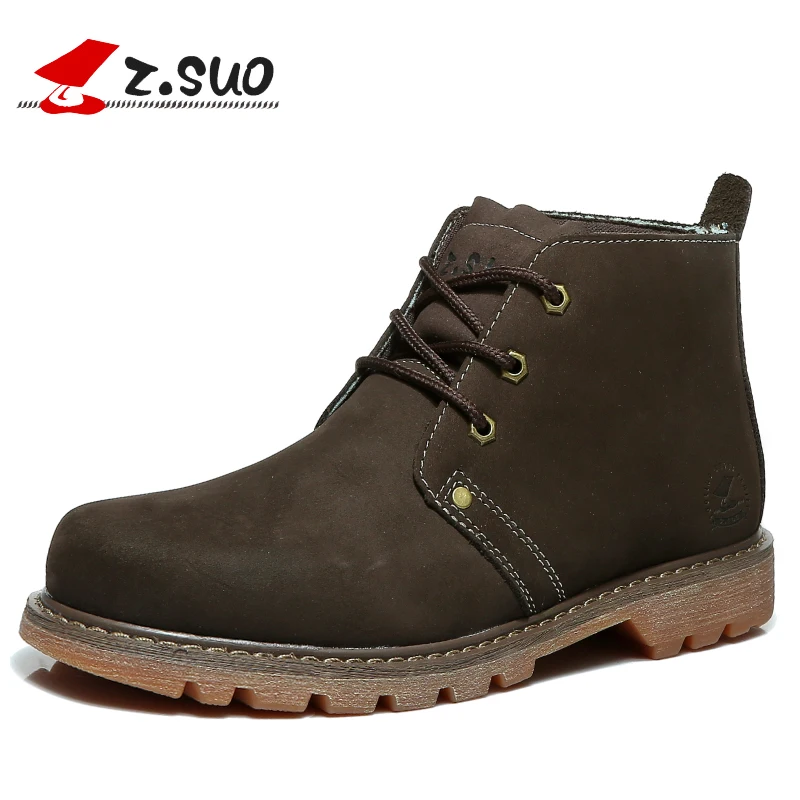 

Z.SUO Autumn Winter Brand Men Shoes Martin Boots Suede Leather Warm Snow Boots Outdoor Casual Timber Boots ZS0173