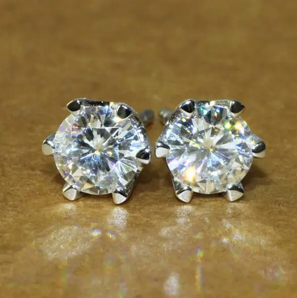 Solid 18 K 750 White Gold 1 Carat G H Vvs2 Super Moissanit E Solid 18 K 750 White Gold 1 Carat G H Vvs2 Super Moissanit E Dia Mond