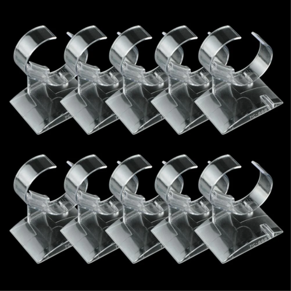 

10pieces High Quality Clear Transparent Plastic Acrylic Wrist Watches Wristwatch Bracelet Display Holder Stand Rack Showcase