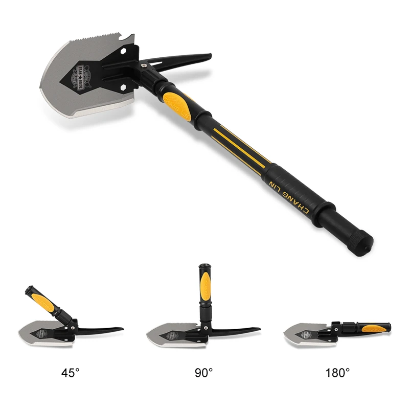 CHANGLIN Multifunctional Camping Shove Military Portable Folding Survival Spade Trowel Dibble Pick Emergency Garden Outdoor Tool