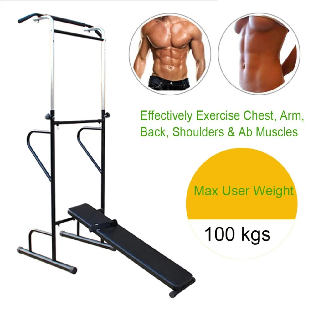 

2018 Fitness Power Tower Dip Station Sit/Pull/Press/Chin Up Bench Bar Home Muscles Gym Training Device Man Exerciser Equipment
