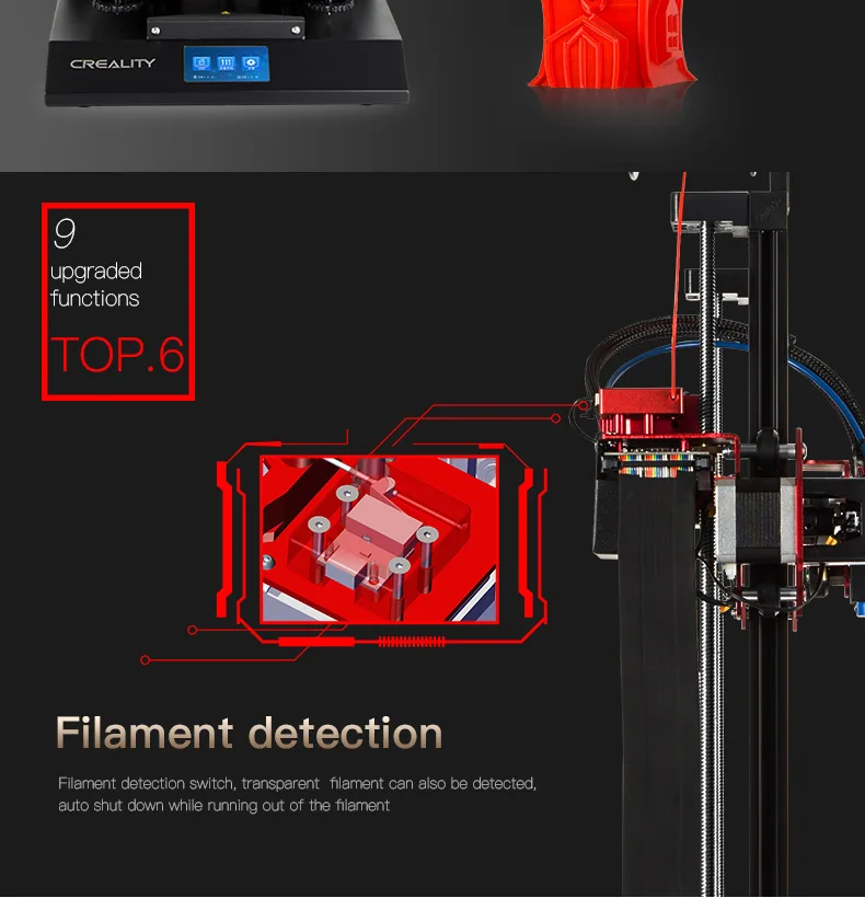 CREALITY CR-10S Pro 3d принтер 4,3 дюймов сенсорный экран двойной экструзионный повторная печать Обнаружение нити автоматическое выравнивание