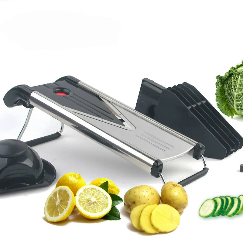

Mandoline Slicer Stainless Steel Vegetable Cutter with 5 Blades Potato Slicer Onion Cutter Carrot Grater Kitchen Accessories