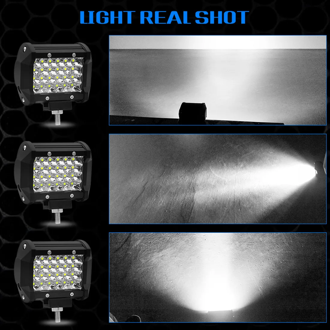

Tonewan New Arrival 4 inch 72W LED Work Light LED Bar Light for Motorcycle Tractor Boat Off Road 3W 24Pcs Truck SUV ATV