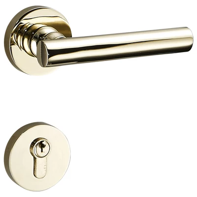 1Set Minimalist Interior Door Lock Split Door Handle with Key Lock Accessories for Modern Bedroom Bathroom Living Room JF1943 - Цвет: Golden