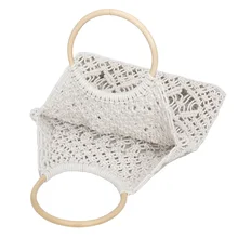 Женская сумка ручной работы плетеная солома с круглой ручкой кольцо большой емкости летние пляжные сумки KA-BEST