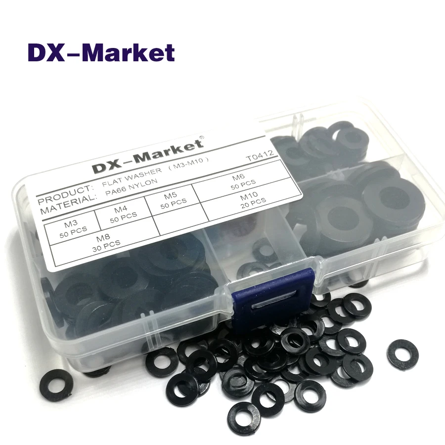 M3 M4 M5 M6 M8 M10 black nylon washer KIT , insulation gasket washers ,high quality PA66 nylon
