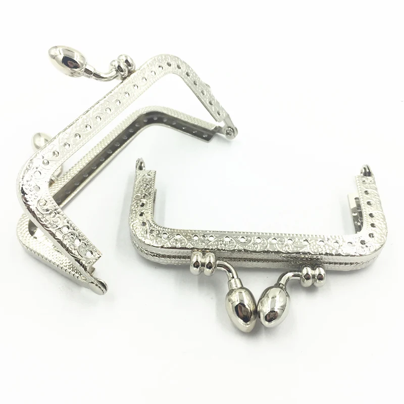 1Pc Silver Tone Kiss Clasps Lock Clips Purse Handbag Bag Handle