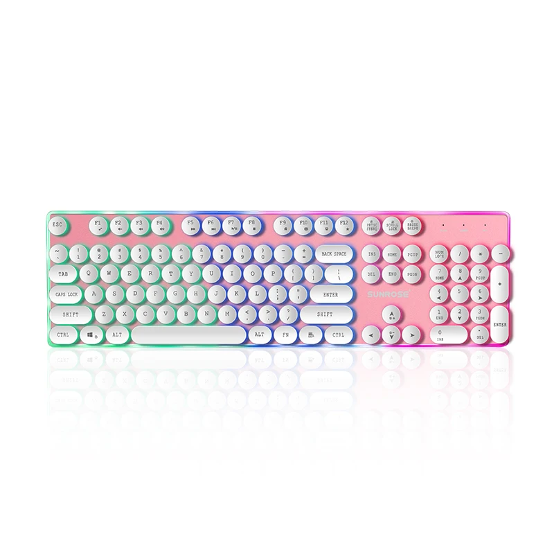 SUNROSE GK30 игровая клавиатура USB Проводная ретро на каждый день 3 цвета Подсветка для