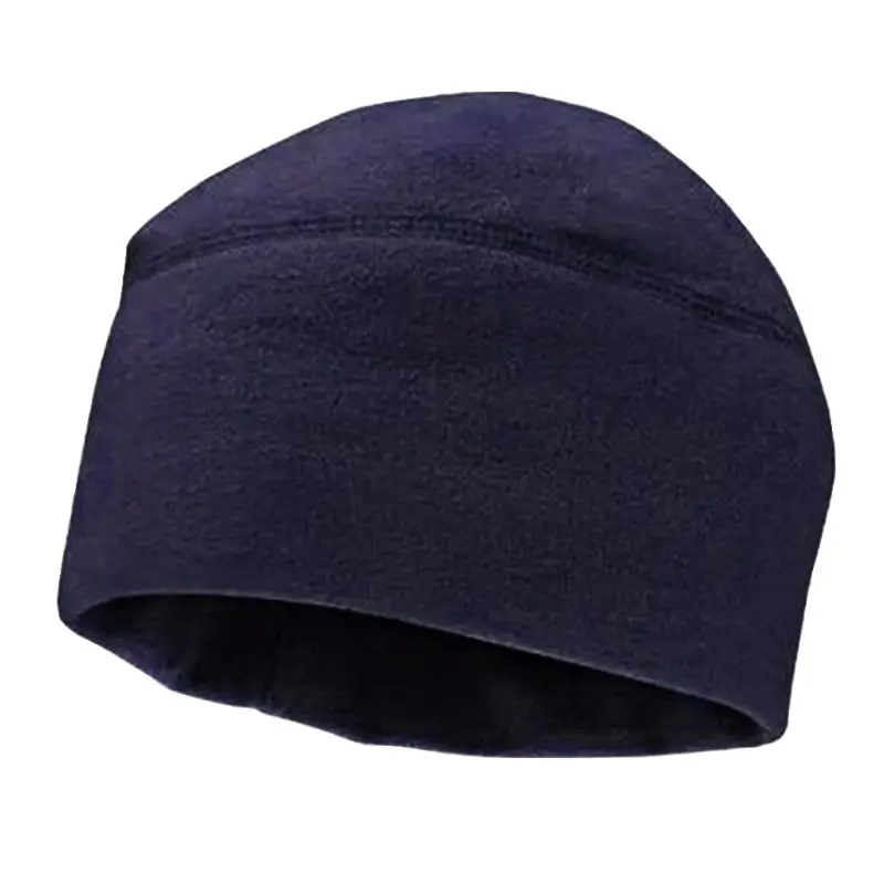 Для мужчин и женщин унисекс Зимние однотонные мягкие теплые часы кепки флис утолщенная Военная армейская шапочка шапка ветрозащитная уличная жесткая - Цвет: Тёмно-синий