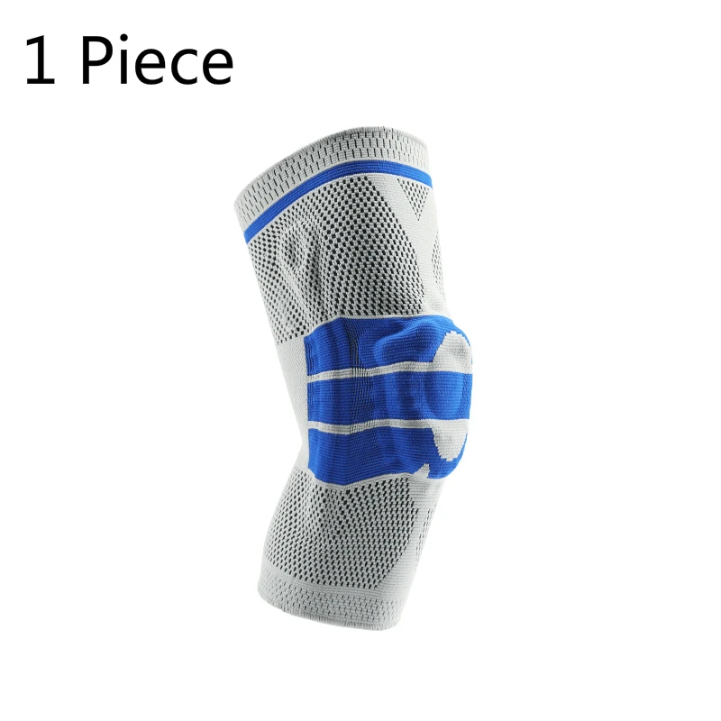 Стоящий силиконовый мягкий баскетбол наколенники эластичный коленный фиксатор наколенник, поддержка фитнес-снаряжение протектор волейбол теннис - Цвет: One Piece Blue