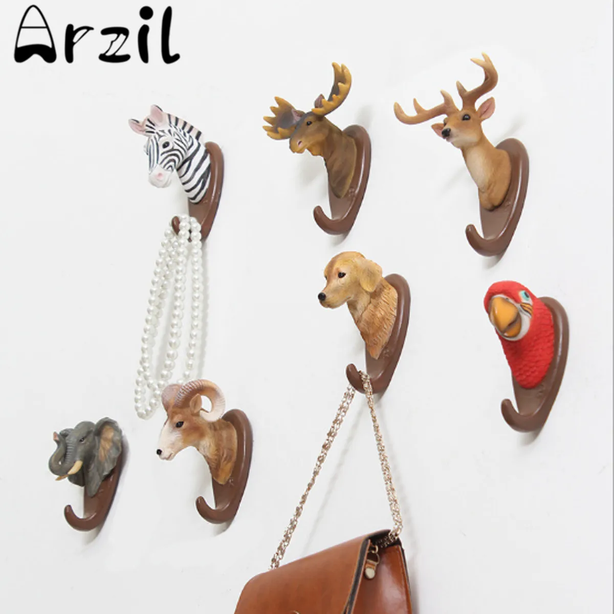 Buy Resin Animals Deer Antlers Wall Hanging Hook