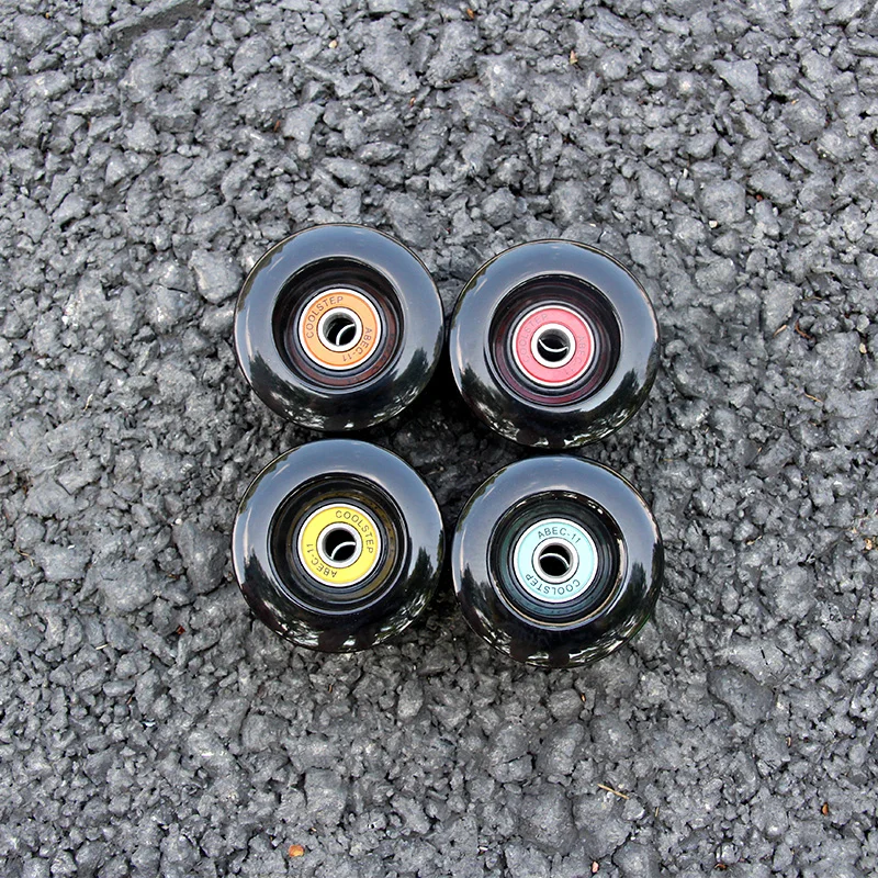 4 шт 55*32 мм колеса скейтборда щетки Уличные колеса черные с цветами скейтборд подшипники 78A полиуретановые колеса для скейтборда