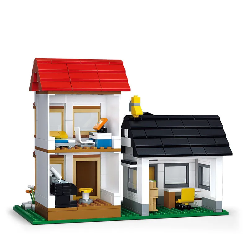 

Sluban 324Pcs SimCity Large Scene Apartment Villas Plastic Building Blocks Educational Sets Model Kids Toys Compatible Legoe