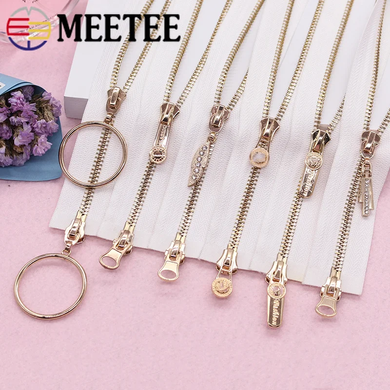 

Meetee 5# Copper Zipper+Free Choose Pull Slider Open-end Double-sided Zippers for Down Jacket Coat DIY Accessories ZA204