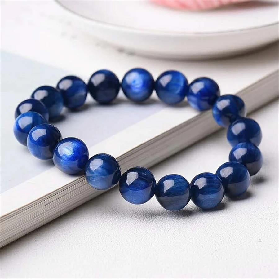 Kyanite Jewellery Blue Kyanite Bracelet Wish Ladies Present Gemstone Elastic Bracelet Gift For Her Blue Jewellery Stretch Bracelet