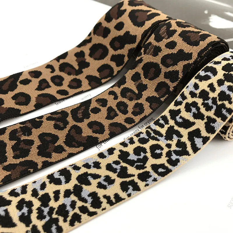 

New 3cm/4cm/5cm/6cm 5meter Elastic Belt Rubber Band Pant Waist Decorative Leopard Velve Elastic Rinbbon Clothing DIY Accessories
