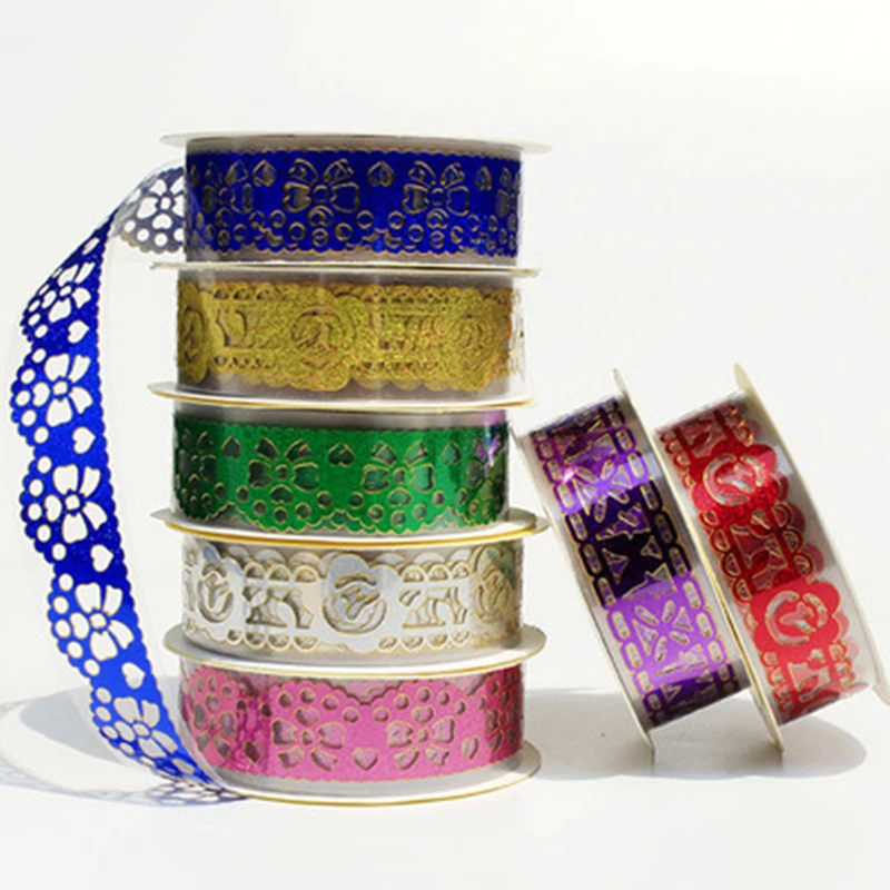 

1m Kawaii Shiny Lace Tape Book Decor Washi Tape Scrapbooking Card Adhesive Paper Sticker DIY Craft Gift School Stationery Supply
