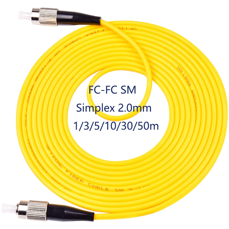 10 шт./упак. FC/UPC-FC/UPC Одномодовый SM Симплекс Волоконно-оптическая Перемычка волоконно-оптический патч-корд 1 м/3 м/5 м/10 м/30 м/50 м