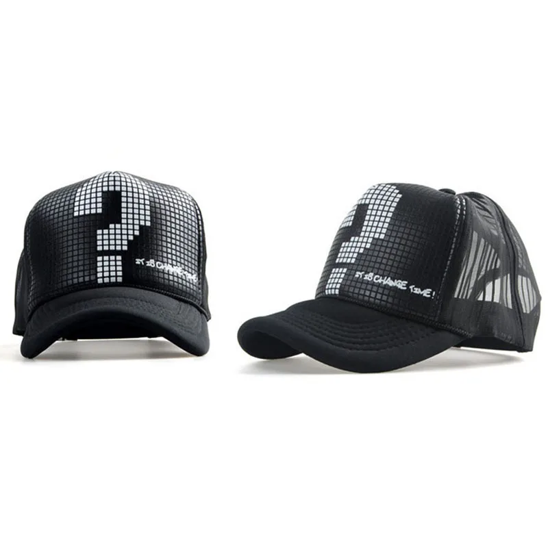 

Unisex Casual Mesh Black Hat Trucker Visor Adjustable Snapback Cap
