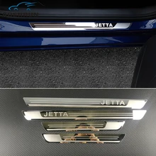 Автомобиль-Стайлинг Нержавеющая сталь боковой двери Накладка порога отделка Fit автомобильные аксессуары для Фольксваген Jetta MK6 2011 2012-2018