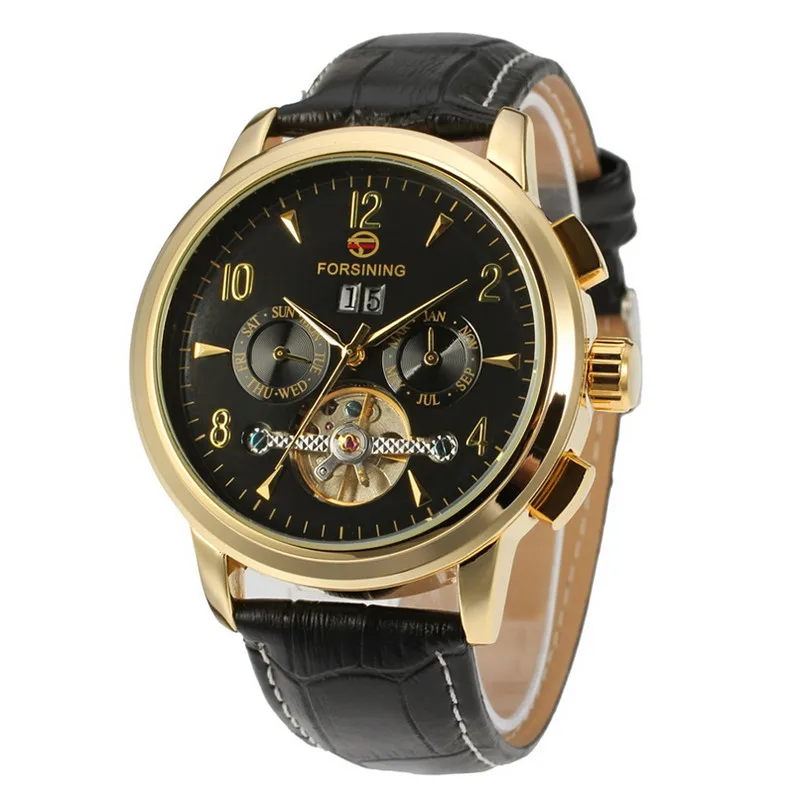 

Forsining Men's Tourbillon Automatic Mechanical business dress watch self-wind watches luxury brand gold blue relogio masculino