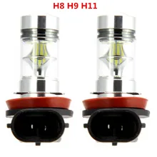 2 Bombillas luz blanca Lampara Coche 100W H7 H8 H11 9005 9006 H10 H9 LED White Car Moto Faro Light Lamp Bulb for Fog Driving/DRL