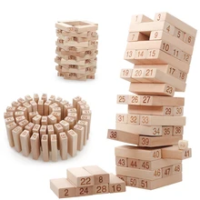 

2018 Large Building Wooden Tower Blocks Toy Domino Stacker Extract Building Educational Jenga Game Gift For Kids Puzzle Game
