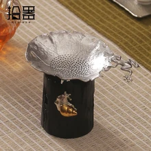 Ручной работы Олово Чай заварки Чай горшок дуршлаг Чай комплект Кофе Percolator Чай Leaf специй фильтр Чай фильтр украшения дома подарки зеленый чай Дуршлаг пуэр чай чайный сервиз чайная церемония Чайник Дуршлаг